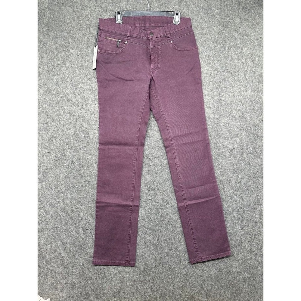 Versace Collection Mens Pants 33 Burgundy Straight Stretch Cotton NWT V600048